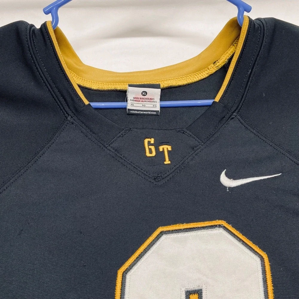 Nike GT Team Football Jersey #2 Men's XL Black Gold Logo Authentic On Field GUC